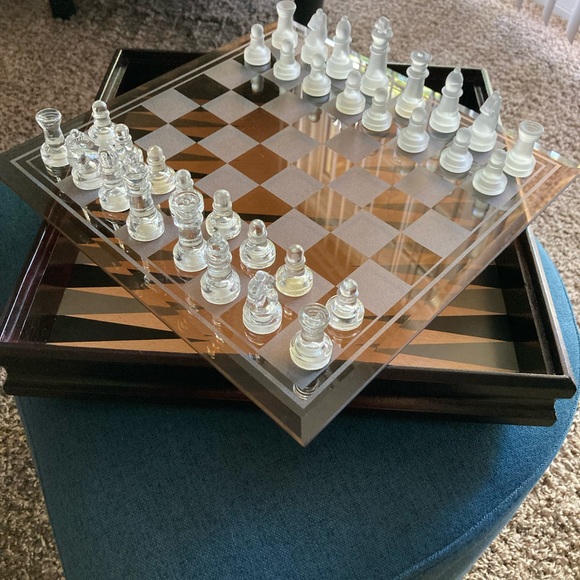 Glass & Wood 7 Game Set - Picture 1 of 4